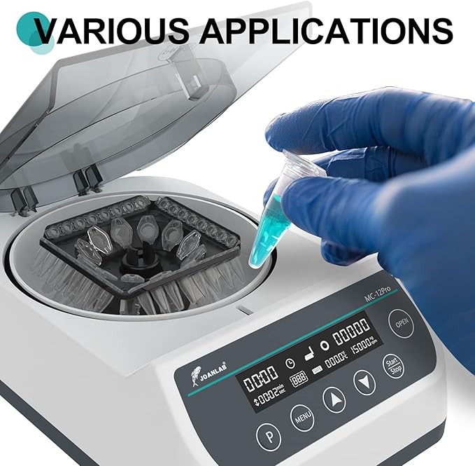 Lab High Speed Centrifuge Machine Bechtop Microcentrifuges 3 in 1 Rotor for 0.2/0.5/1.5/2mL Tube Capacity (12000RPM)-DeskLoop Office