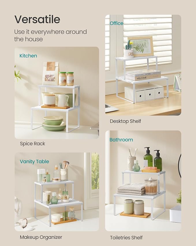 SONGMICS Spice Racks, Countertop Organizers, Shelf Risers, Expandable - Image 5