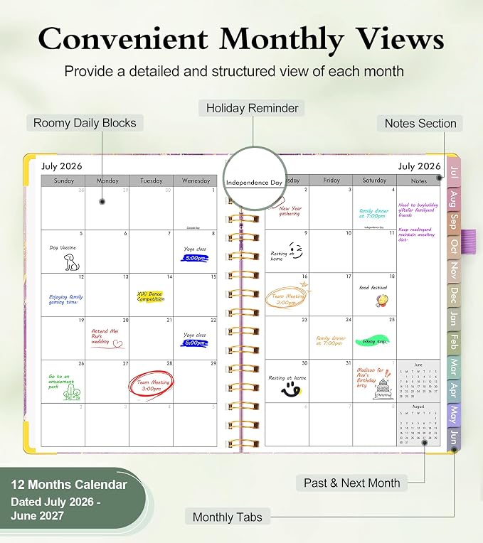 Academic Planner 2026-2027, Hardcover Weekly and Monthly Calendar Planner from - Image 2