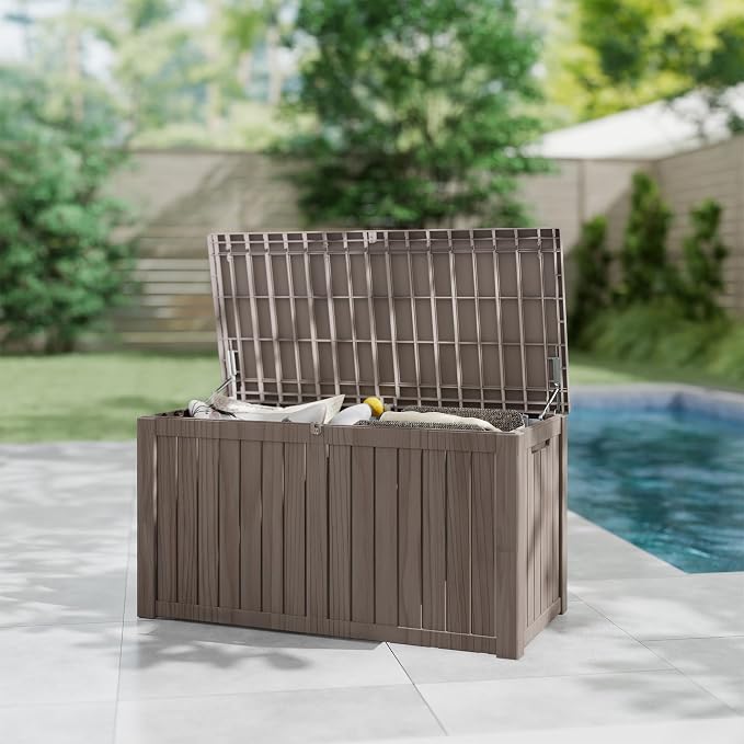 Yardgrace 180 Gallon Outdoor Storage Box Waterproof, Resin Deck Boxes - Image 6