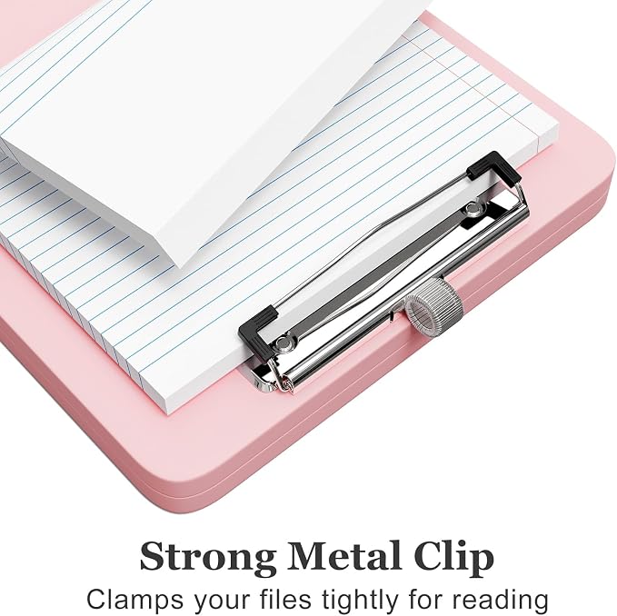 Piasoenc Small Clipboard with Storage, Clip Board with Pen Holder, School & - Image 4