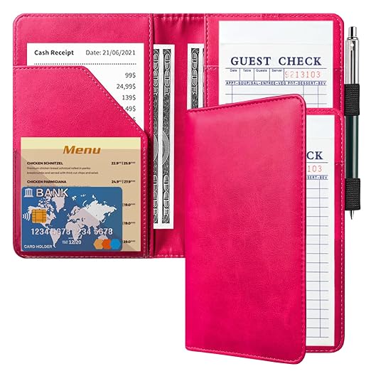 ACdream Server Books for Waitress, Guest Book Note Pad, Cute Pocket Leather by ACdream