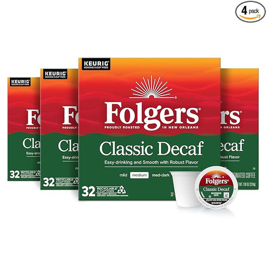 Folgers Classic Decaf Coffee, Keurig K-Cup Pods, 128 Count-DeskLoop Office