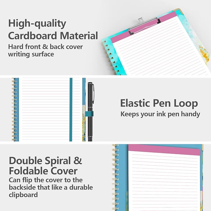Clipboard Folio with Notepad for Letter Size, 5 Extra Folders with Storage 10 - Image 4