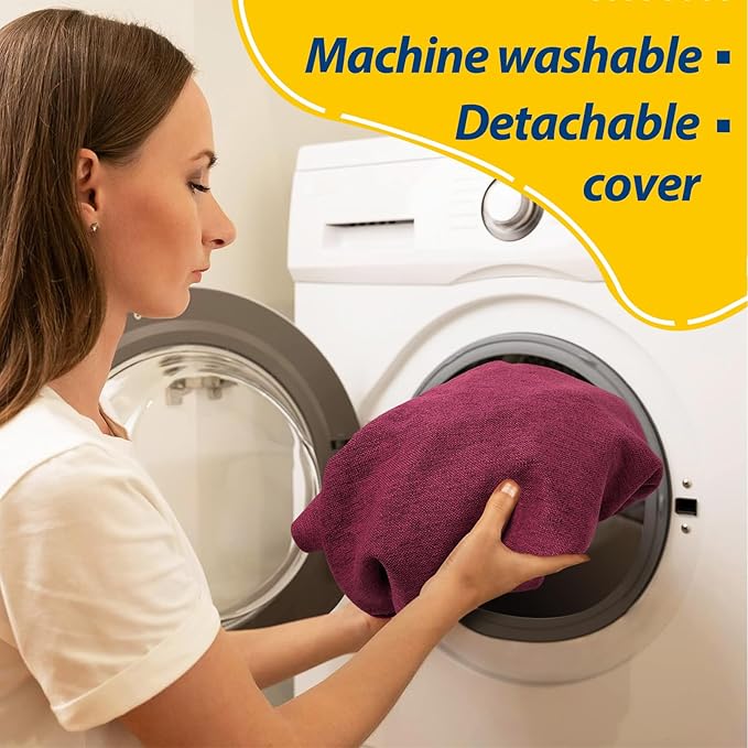 AAAAAcessories D-Shaped Chair Cushions, Machine-Washable Cover, Wine Red - Image 4