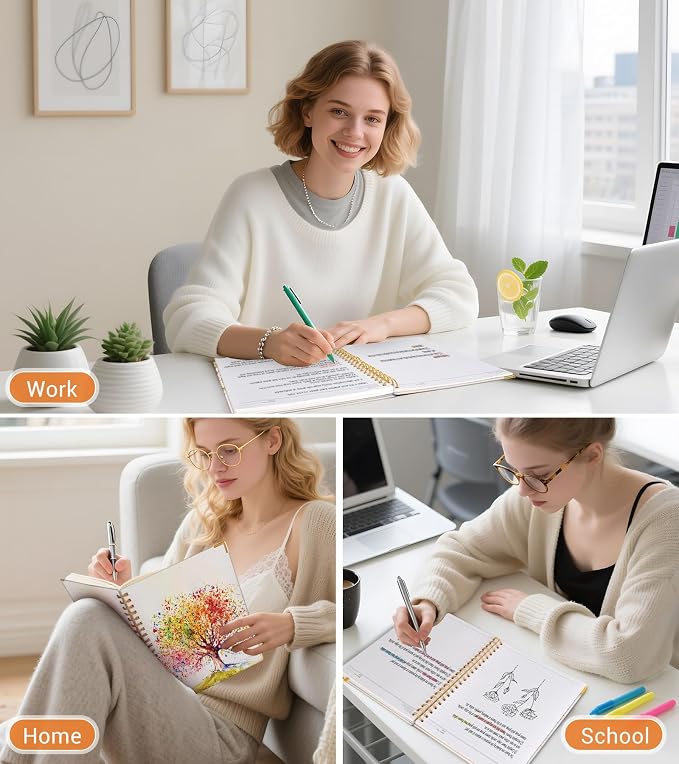 Lined Spiral Notebook Journal for Women, 150 Pages Cute Notebooks 5.75” x 8.38” - Image 7