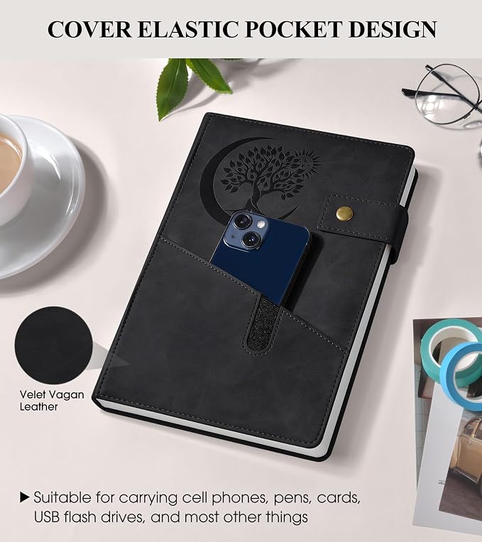 PAIBAS A5 Journal Notebook College Ruled 366 Pages Leather Journal - Image 3