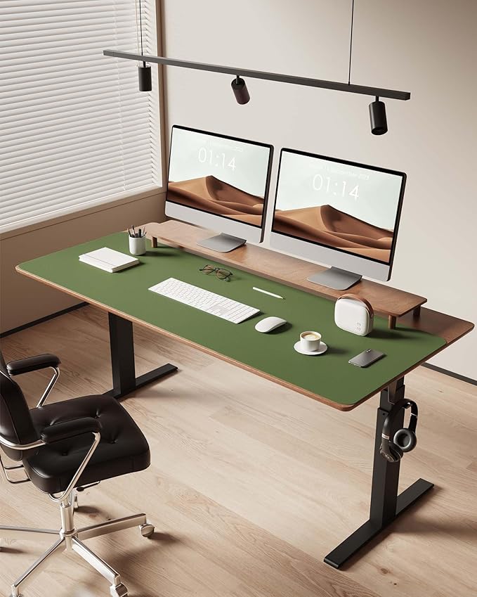 YSAGi Leather Desk Pad Protector, Office Desk Mat, Large Mouse Pad, Non-Slip PU Leather Desk Blotter, Laptop Desk Pad, Waterproof Desk Writing Pad for Office and Home (Green, 47" x 17")-DeskLoop Office