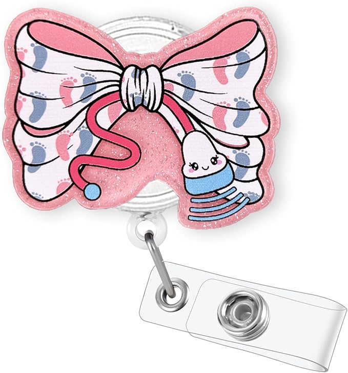 Coquette Bow Ultrasound Tech Badge Reel Retractable, Cute Sonographer Acrylic by Bydevia