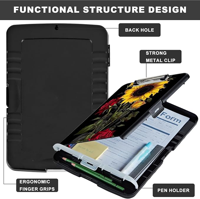 Clipboard with Storage, Heavy Duty Plastic Storage Clipboard with Low Profile - Image 6