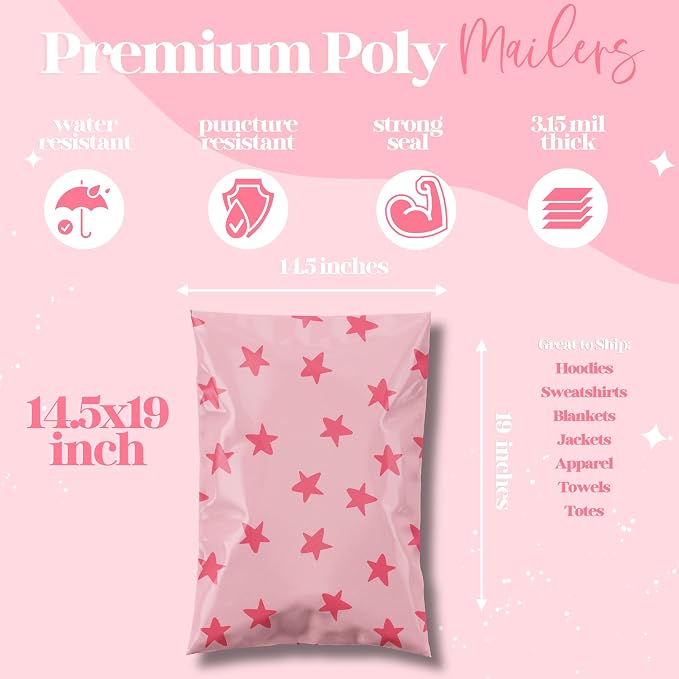 Pretty Package Store Poly Mailer 14.5x19, 100 Pack | Heavy Duty, Waterproof - Image 3