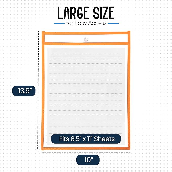 Essex Wares - 6 Pack, Dry Erase Pocket Document Protectors, Water-Resistant & - Image 2