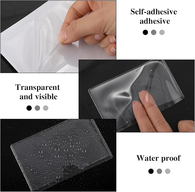 56 Pack 2" x 3.5" Index Card Holder Adhesive Plastic Label Holders Clear Tote - Image 4