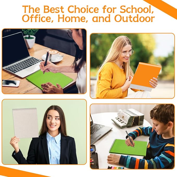 gisgfim 6 Pcs Colorful Top Bound Spiral Notebooks 8.5" x 11" College Ruled - Image 6