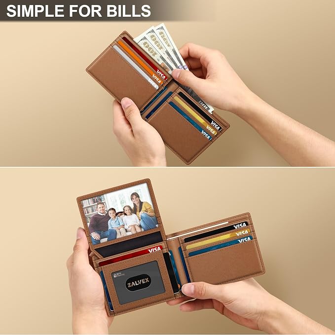 Wallet for Men Slim RFID Blocking Leather Credit Card Holder Wallet for 14 Cards - Image 5