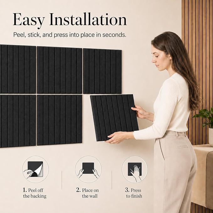 Stripe Felt Bulletin Board Tiles, Cork Board Alternative 24 x 36 in | 0.35 in - Image 4