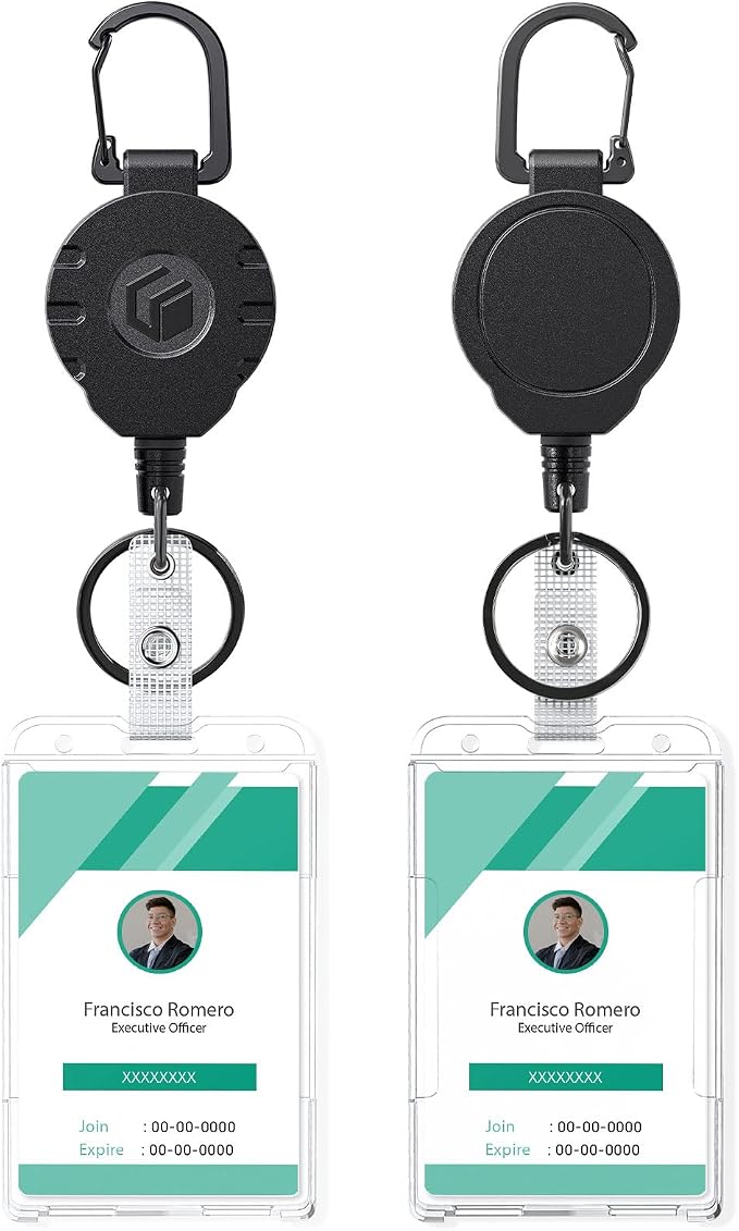 Uniclife 2 Pack 2-Card Thumb-Slot Badge Holder Vertical Clear Plastic Case - Image 8