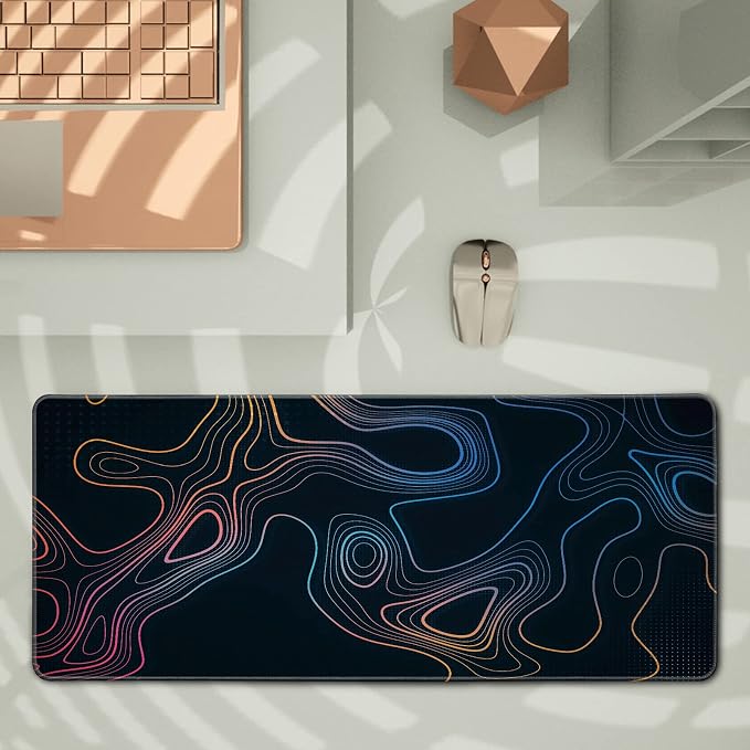 Topographic Contour Map XL Mouse Pad 31.5 x 11.8 Inch Gaming Mousepad Extended - Image 3