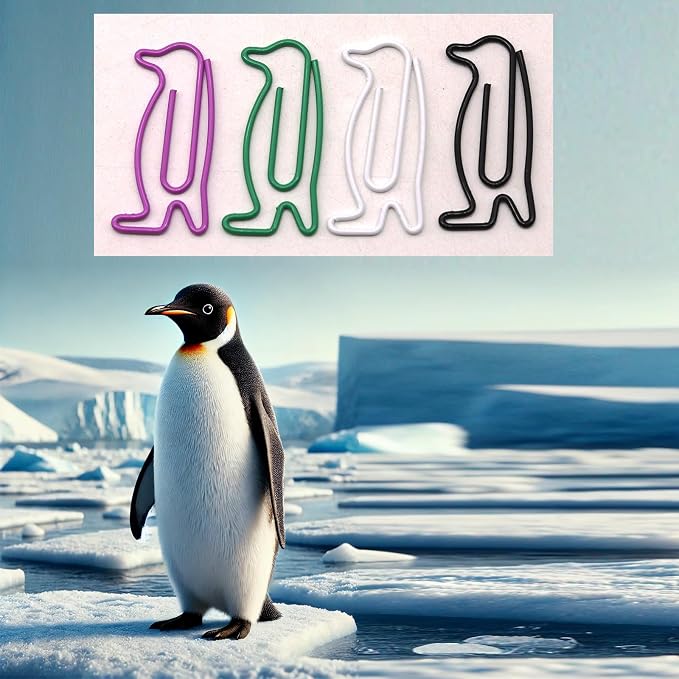 60 Pcs Penguin Paper Clips Mixed Color, Cute Penguin Gifts - Image 2