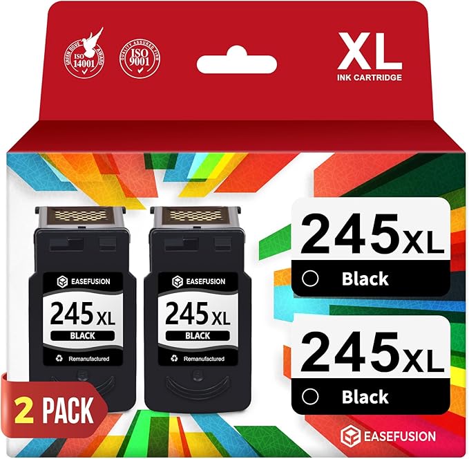 245XL Ink Cartridges Replacement for Canon 245XL Black Ink Cartridges 245 XL PG-245 PG-245XL for Canon Pixma MX490 MX492 MG2522 TR4520 TS3322 TS202 MG2500 TS3122 TR4500 Printer Ink 245-DeskLoop Office