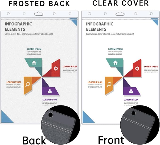 AKONEGE 12PCS Hard Sheet Protectors 8.5 x 11 Waterproof Resealable Zip Paper - Image 5