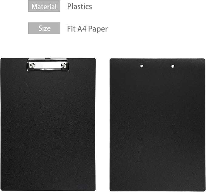 Black Clipboard, 10 Pack A4 Letter Size Clipboard Plastic Clipboards - Image 7