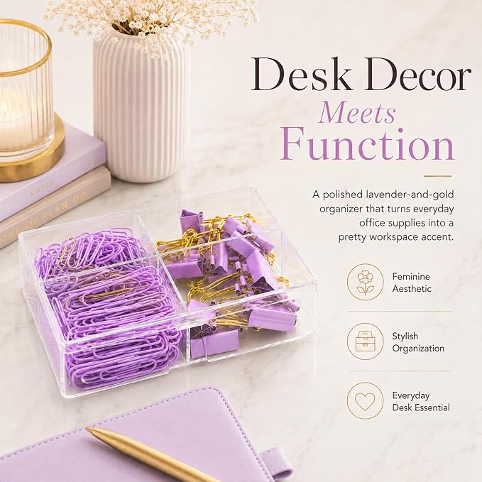 Cute Paper Clips Binder Clips Combo Set, Cute Office Supplies Set - Image 4