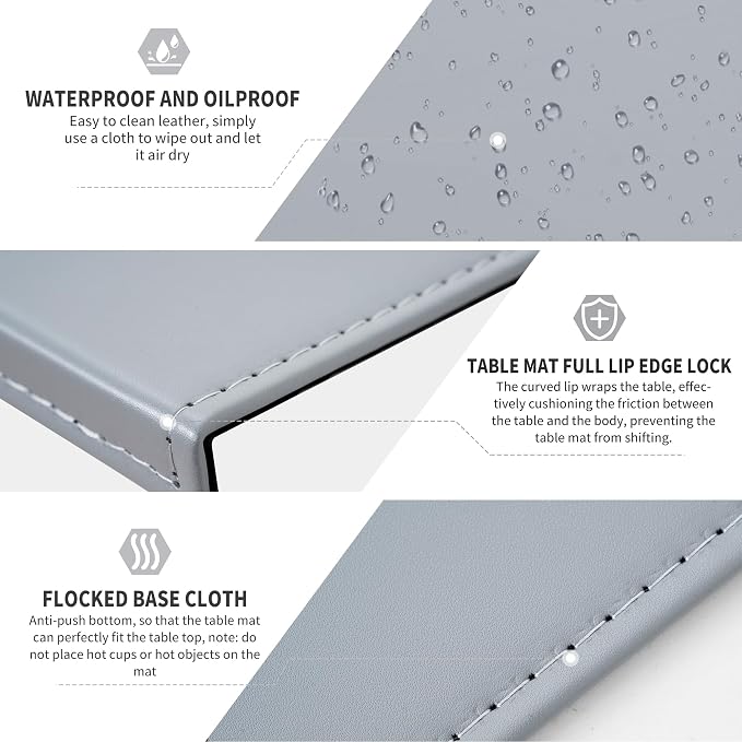 AKOZLIN 27.55”x 15.8" Soft PU Leather Surface Office Desk Mouse Mat Anti-Push - Image 2