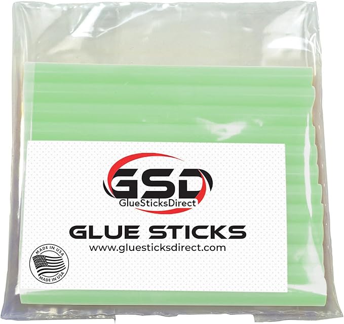 Mini Size Hot Melt Glue Sticks for Glue Gun - Bulk 4in Pastel Green Glue Sticks - Great for Art Craft Repairs & Compatible w/Most Glue Guns - 5/16" X 4" (24 Sticks) - Made in USA-DeskLoop Office