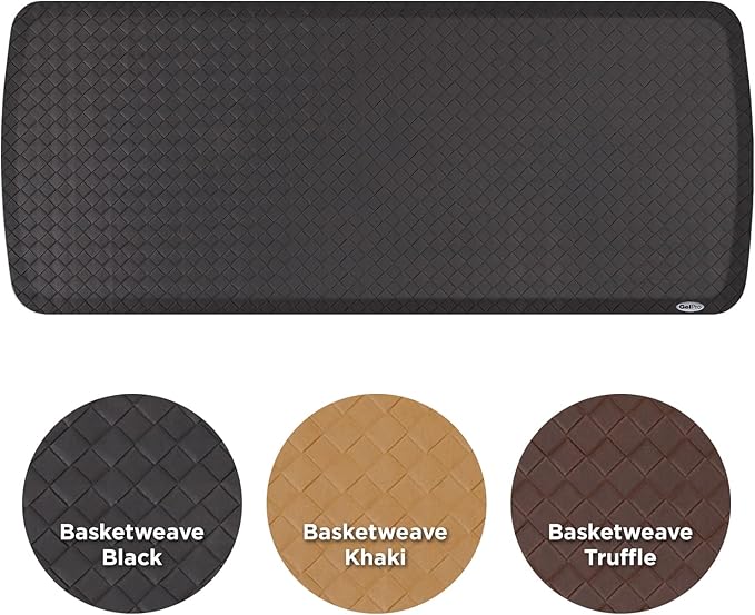 GelPro Elite Premier Gel & Foam Anti-Fatigue Kitchen Floor Comfort Mat, 20" x 48", Basketweave Black-DeskLoop Office