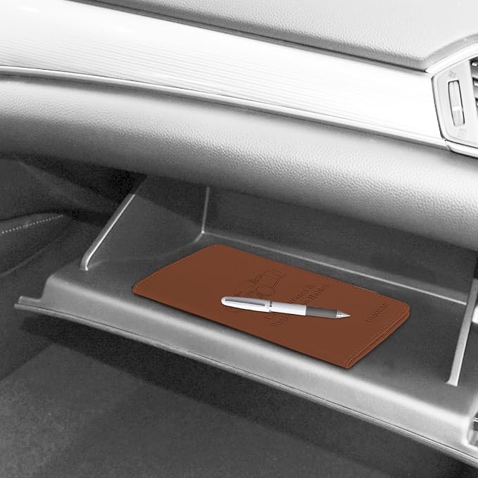 TILDOSAC Car Registration & Insurance Card Holder Leather Auto Glove Box - Image 8