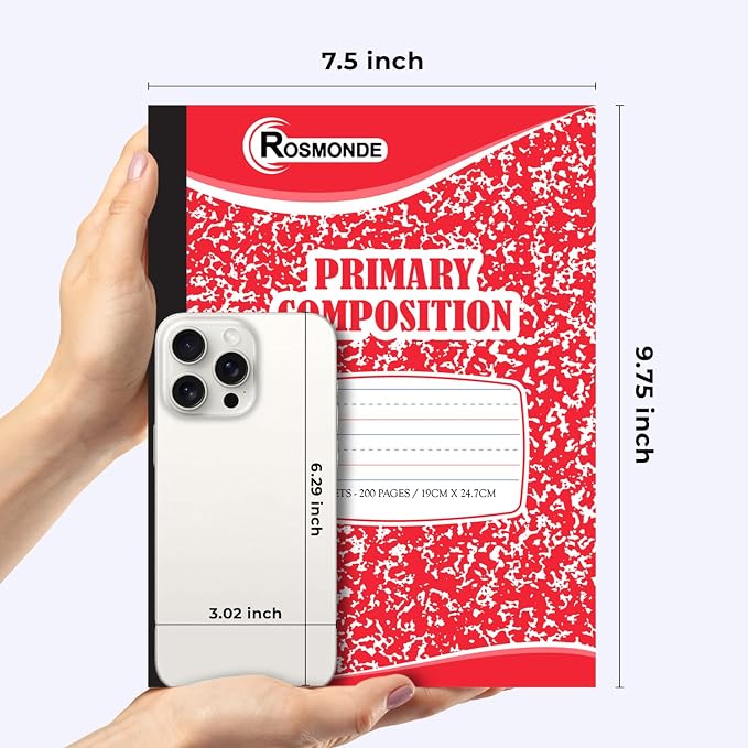 Rosmonde Composition Notebooks Primary Ruled 5 Pack, 200 Pages, Color Marble - Image 3