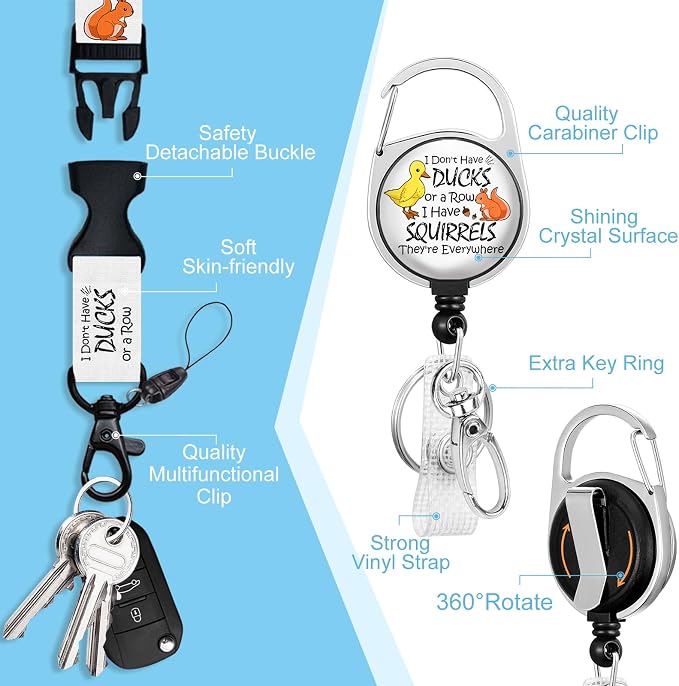 Piefly Lanyards for Id Badges, Cute Ducks Holder - Image 4