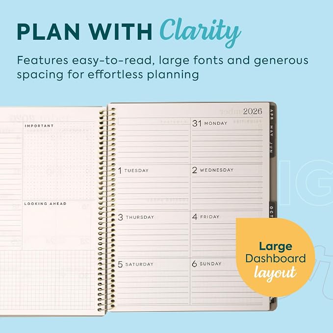 GO BIG Large-Print Planner April 2026– June 2027, 15-Month Twin-Loop-Bound - Image 3