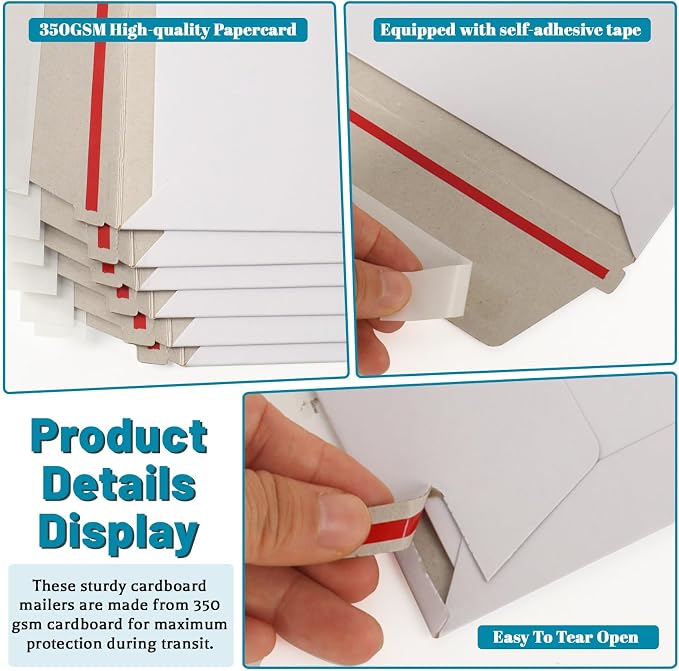200 Pack Rigid Mailers 4.5x6.5 Inch Self Seal Document Mailers, Protective Flat - Image 3