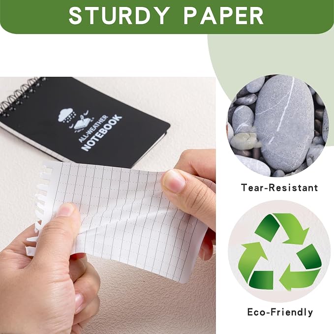 Waterproof Notebook, 4 Pack Pocket Notepad, All Weather Police Pocket Notebook - Image 5