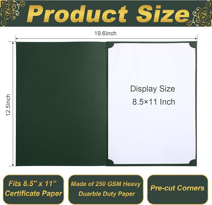 Fainne 120 Pack Certificate Holders Bulk, Diploma Covers Gold Foil Border - Image 2
