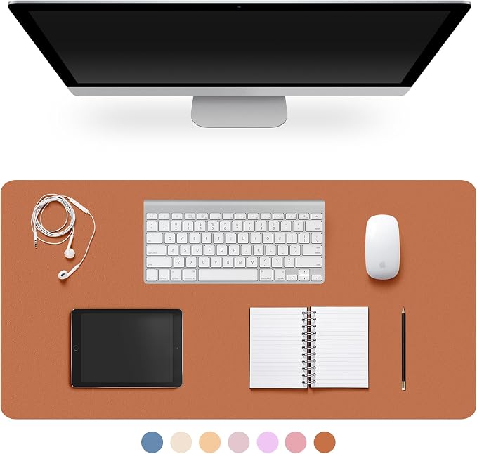 Leather Desk Pad Protector, Non-Slip Desk Pad, on-Slip PU Leather Large Mouse by CADONO