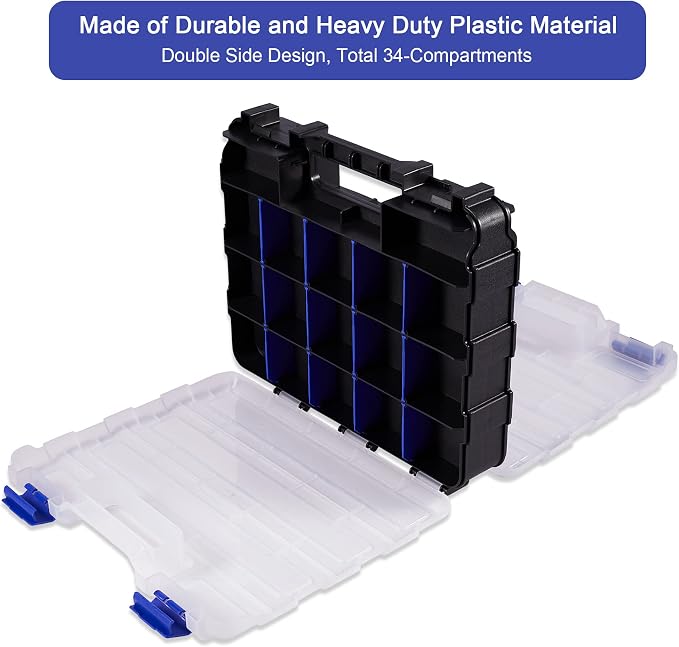 Hardware Organizer Box with 34 Compartments & Removable Dividers - Image 4