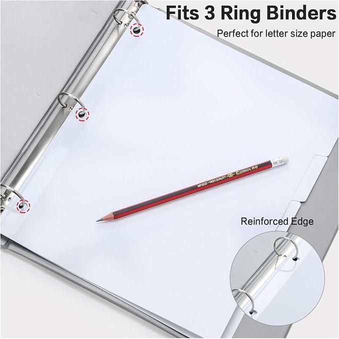 5-Tab Binder Dividers, HERKKA 3 Ring Binder Dividers - Image 5
