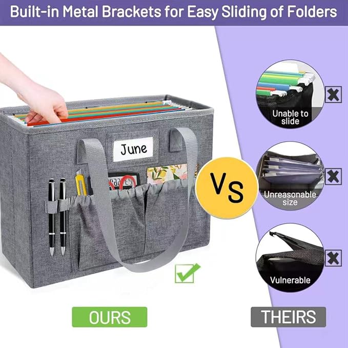 abcxgood Desktop File Organizer Box, Collapsible Hanging Filing Box, Home - Image 2