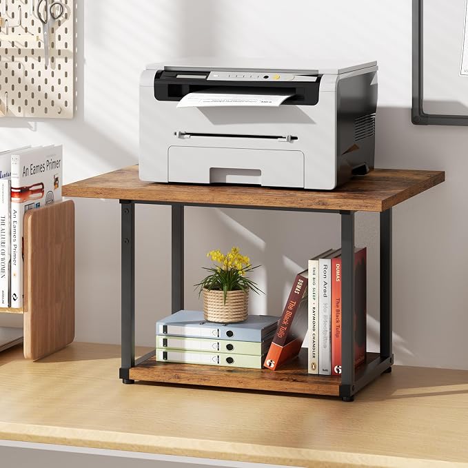 Asgolion Printer Table, 2-Tier Under Desk Printer Stand, Printer Stand - Image 5