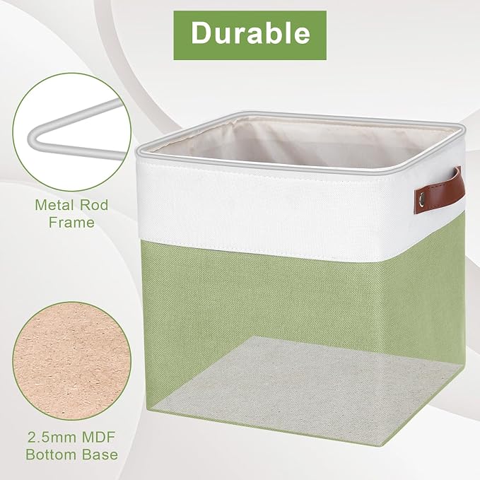 Bagnizer Collapsible Fabric Storage Cubes 11x11 Cube Storage Bins, 4 Pack - Image 4