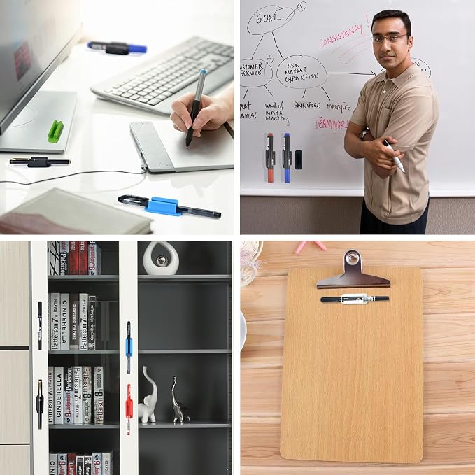20 Pack Adhesive Silicone Pen Holders, Clipboards, Classroom And Office; - Image 5