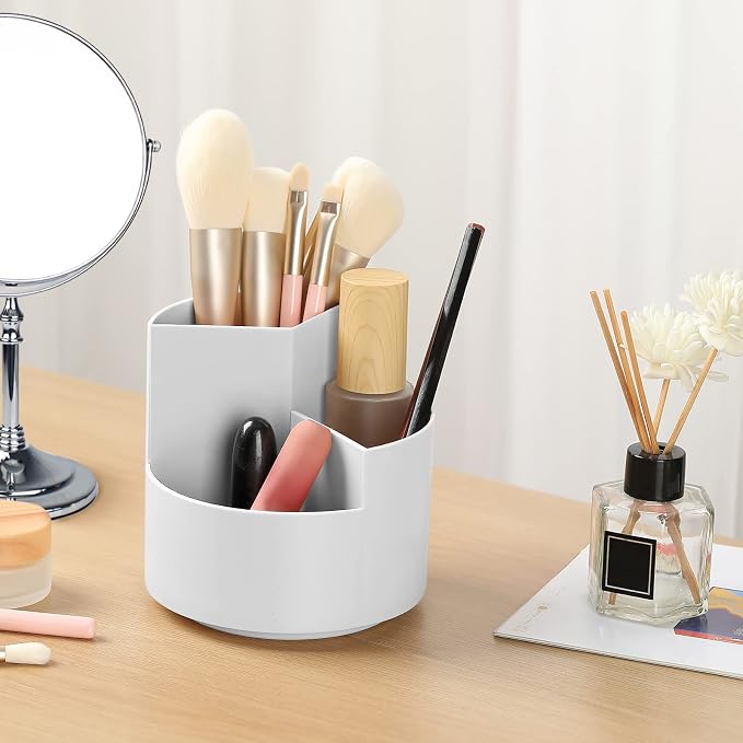 Desk Pencil Pen Holder, 3 Slots 360-Degree Spinning Organizers, Desktop Storage - Image 6