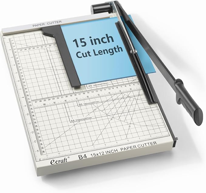 Ecraft 15" Guillotine Paper Cutter : Heavy-Duty Steel Base, 15-Sheet Capacity by ecraft