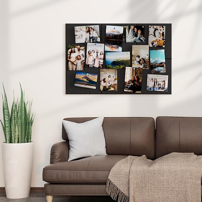 MaxGear Felt Bulletin Board 36" x 24", 6 Pack 11.8" x 11.8" Wall Panels - Image 7