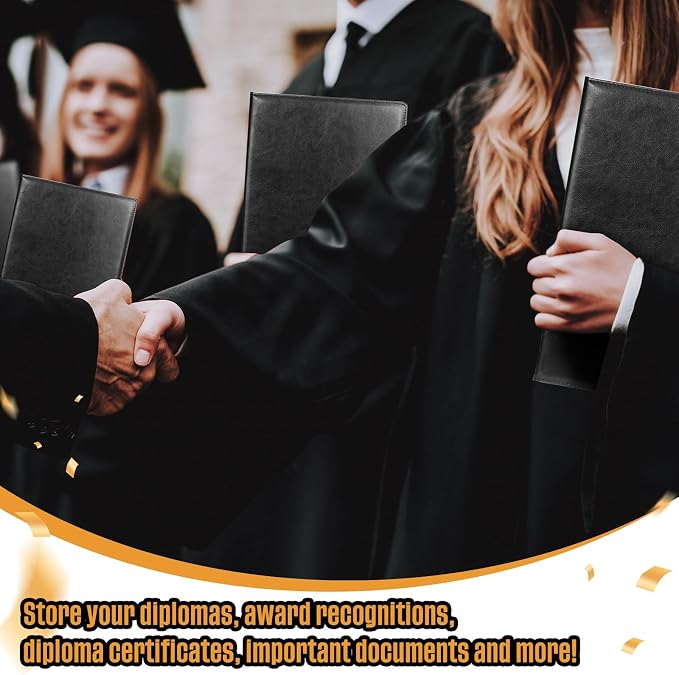 Tenare 20 Pcs Black Leather Certificate Holder 8.5 x 11 PU Phd Bachelor Master - Image 7