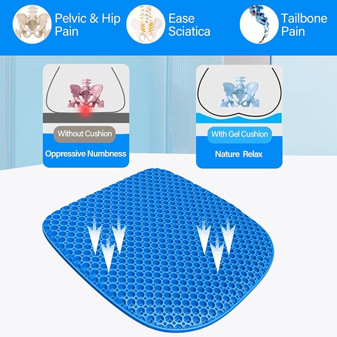 Large Gel Seat Cushion for Long Sitting - Image 7