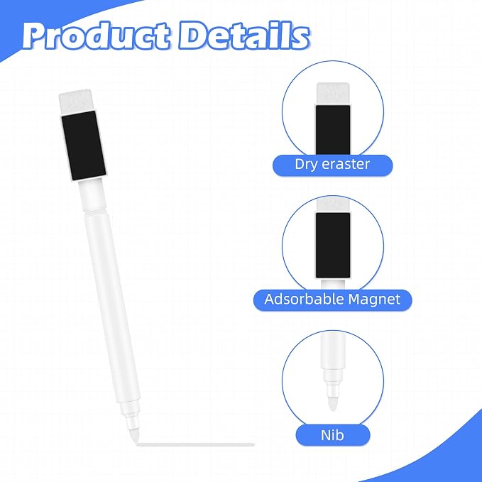 5 Pcs White Dry Erase Markers Magnetic Dry Erase Marker - Image 5